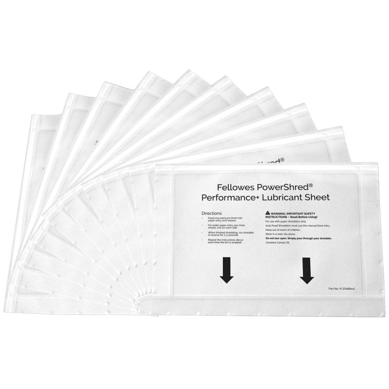 Fellowes Schmiermittel-Blätter für Aktenvernichter, 10 Blatt