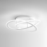 thumbnail of Yara moderna luz de teto LED 30W regulável 3000K luz quente, design de anel de alumínio branco 50x17cm, 1300lm, LED integrado IP20