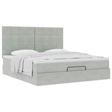 thumbnail of vidaXL Ottoman-Bett mit Matratzen Hellgrau 180x200 cm Samt