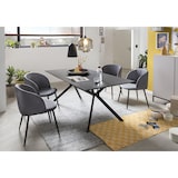 thumbnail of Möbilia Lot de 2 fauteuils | Revêtement tissu | Pieds acier | L 63 x P 53 x H 84 cm | Gris foncé-noir