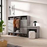 thumbnail of Schoenenkast, 250x35x145cm, Voor slaapkamer, Open Kledingkast, Kaptafel, Make-uptafel, Cement - 460_50