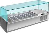 thumbnail of A&S Pizzakühlaufsatz mit Glasaufsatz 6x 1/4 GN | 1400x335x460 mm