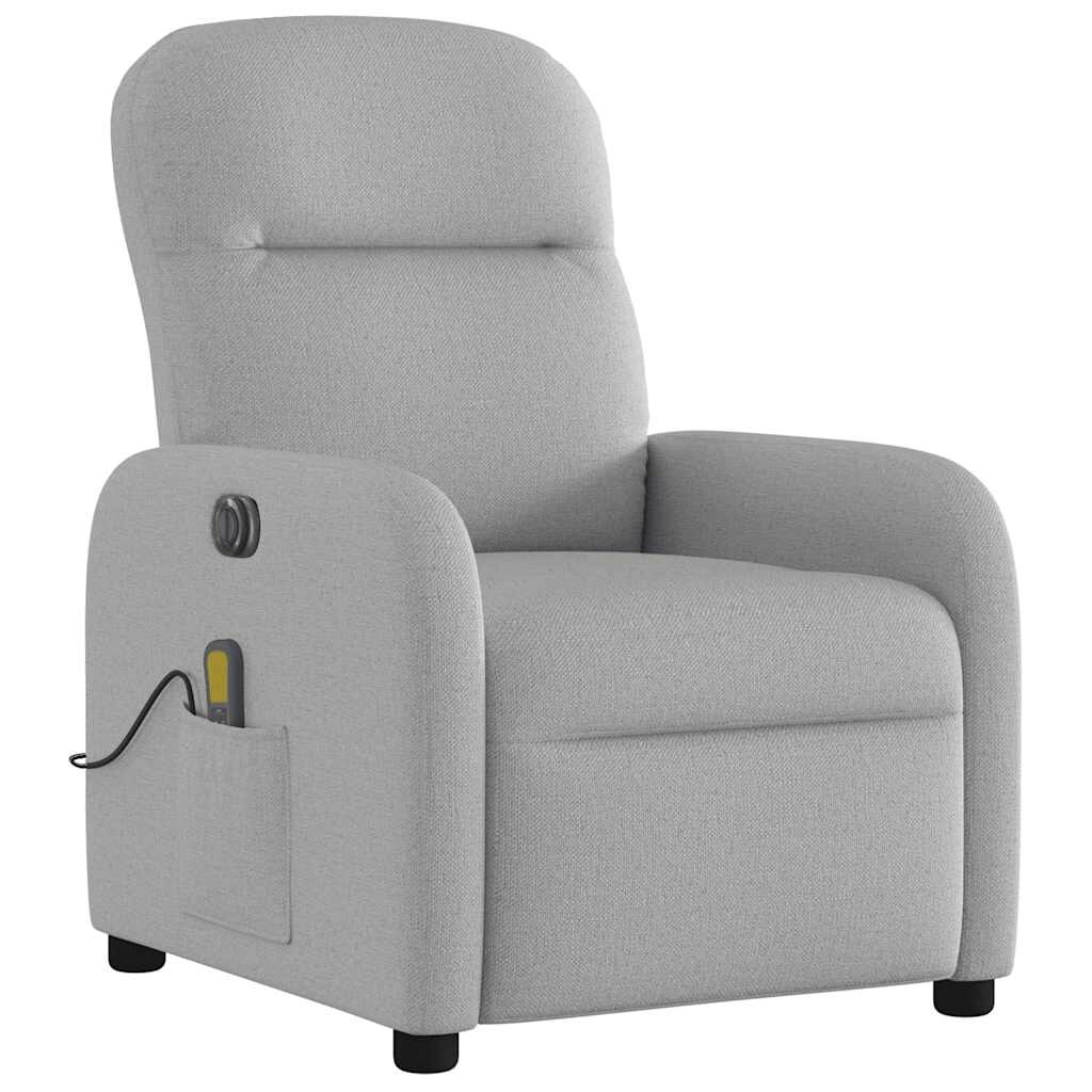 vidaXL Massagesessel Elektrisch Wolkengrau Stoff