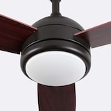 thumbnail of Ventilatore da Soffitto Vermont a 3 Pale e 6 Velocità con Luce 56w Nero Thinia Home