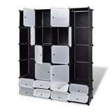 thumbnail of vidaXL Kast modulair met 18 vakken 37x146x180,5 cm zwart en wit