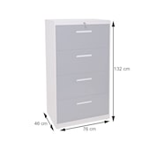 thumbnail of Cartella sospesa HWC-A10, schedario per ufficio in acciaio, A4 chiudibile ~ 132x76x46cm bianco