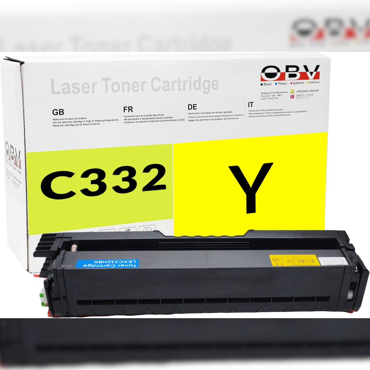 OBV Toner kompatibel für Lexmark C332 C3224dw Gelb
