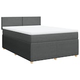 thumbnail of vidaXL Boxspringbett mit Matratze Dunkelgrau 140x190 cm Stoff