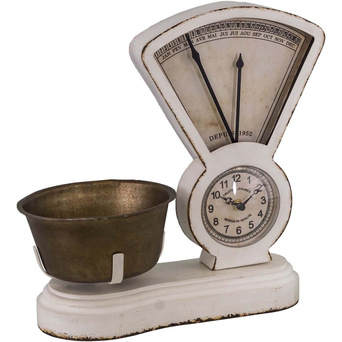 Balance décorative avec horloge et calendrier en fer Antic Line Créations