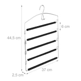 thumbnail of Relaxdays Hosenbügel platzsparend, Hosenkleiderbügel mehrfach, Metall, gepolstert, HBT: 44,5x37x2,7 cm, silber/schwarz