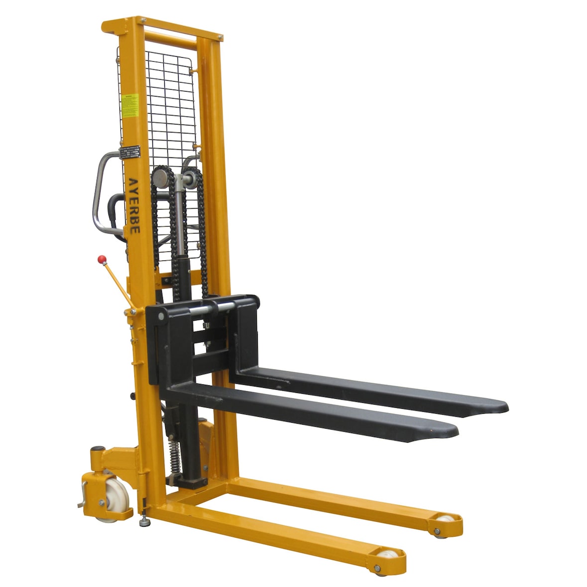 Apilador manual 1000 kg elevación 1,6 m con doble sistema de elevación y freno manual