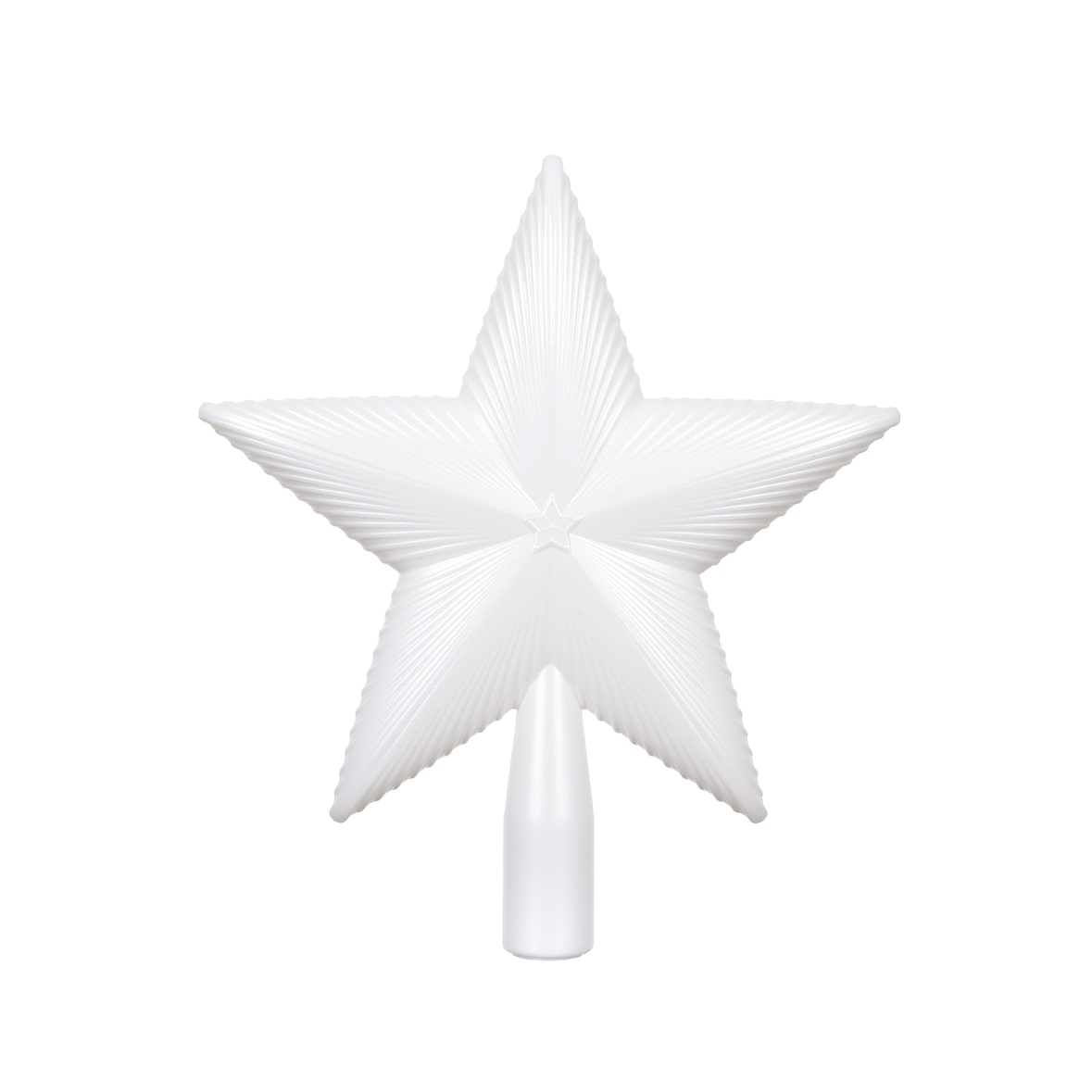 Christbaumspitze Stern Strukturiert 21cm Kunststoff - Winterweiß