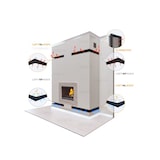 thumbnail of Hoekventilatierooster voor open haard  60x800x600 - Loft Hoek links crème