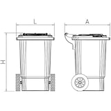 thumbnail of Contentor de lixo com tampa e rodas verde 120 lts.