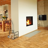 thumbnail of Relaxdays Kaminholzwagen, 2in1 Brennholzkarre & Feuerholzregal, aus Stahl, bis 45 kg, Transport & Aufbewahrung, schwarz