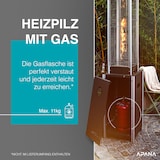 thumbnail of APANA Gasheizer 12,5 kW Bellamente Cristal praktischer Gasheizstrahler für Terrasse Garten Balkon mit Umkippsicherung & Abschaltautomatik in schwarz