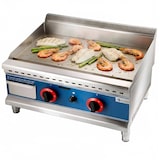 thumbnail of Gaskookplaat/bakplaat in hardchroom 60 cm WORLDMAI voor de horeca. Tafelmodel bakplaat voor bar- en restaurantkeuken.