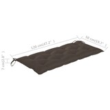 thumbnail of vidaXL Gartenbank mit Auflage 120 cm Massivholz Akazie