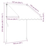 thumbnail of vidaXL Einziehbare Markise Handbetrieben 150 cm Anthrazit