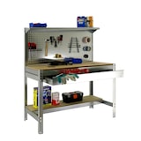 thumbnail of SimonRack Établi d’atelier, 1210x610 mm, panneau perforé et tiroir, Charge 600 kg, Galvanisé - BT-3