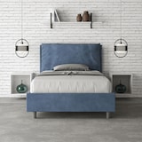 thumbnail of Letto una piazza e mezza contenitore imbottito 130x190 microfibra blu Antea Large