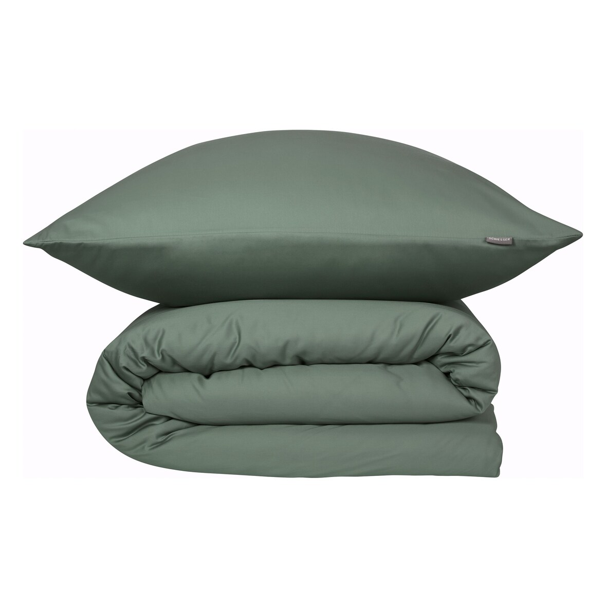 Schiesser Bettwäscheset Ella - Baumwollsatin - 2-teilig - 155 x 220 cm - Dunkelgrün