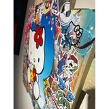 thumbnail of Pop Art Gemälde HELLO KITTY auf Holzpaletten mit der Unterschrift von Vincent STREIFF®