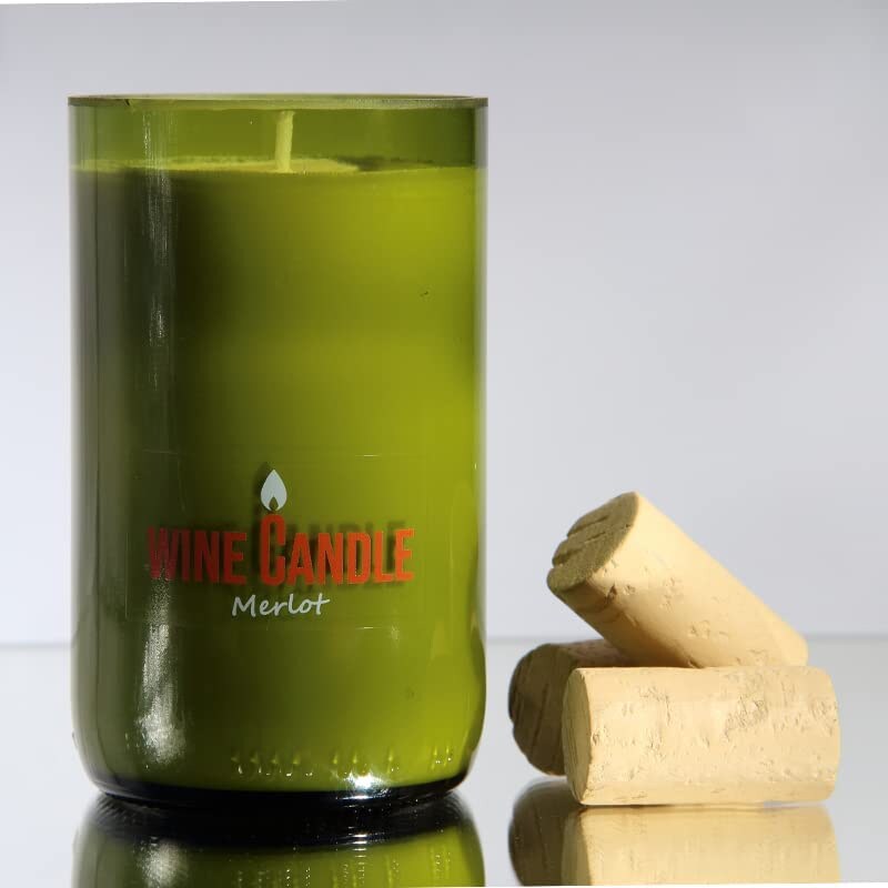 Wine Candle Vela con Aroma a Vino en Botellas de Vino Reutilizadas 4501
