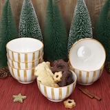 thumbnail of 6x Wald ocker Müslischale Ø14,3cm 550ml Steingut 6 Pers Dessert-Bowl Weihnachten