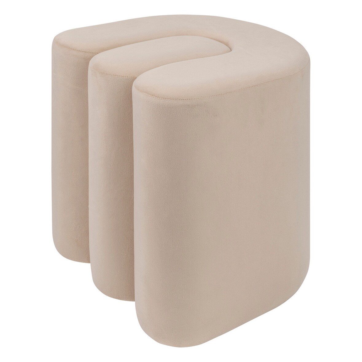 Atmosphera - Puf de veludo 39,5x39,5x40,5cm na cor bege