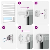 thumbnail of vidaXL Doppelrollo Hellgrau 75x150 cm Stoffbreite 70,9 cm Polyester