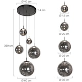 thumbnail of Pendelleuchte 5-fl. "Bollique" 4196ZW Schwarz + Rauchglas