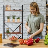 thumbnail of Relaxdays Bücherregal mit 5 Ebenen, Industrial, HxBxT: 158,5 x 60 x 30 cm, MDF & Metall, Büro Ordnerregal, braun/schwarz