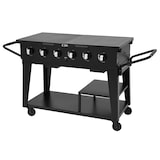 thumbnail of aro Gasgrill met 6 branders, grilloppervlak 106 × 48 cm, verrijdbaar, staal, zwart