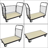 thumbnail of Gitterwagen Plattformwagen 500 kg 119x67x107cm Vierwandwagen Transportwagen Gitterrollwagen Bremse