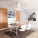 thumbnail of HOMCOM Ventoinha de Teto 48W com Luz LED Controle Remoto 3 Velocidades Temporizador 3 Lâminas de Madeira Ø112x25cm Branco