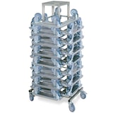 thumbnail of 15 Logistikroller aus Edelstahl für Behälter 600 x 400 mm plus Rollerständer aus Edelstahl