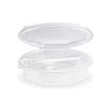 thumbnail of 25x Menüschalen achteckig Achteckbecher klar mit Deckel 2-geteilt PP