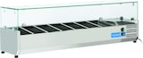 thumbnail of Edelstahl-Kühlvitrine für 7 GN1/4 Tabletts. Abmessungen 150x33.5x44h cm. Temperatur +2°C/+8°C. Kühlkopf VRX 15/33