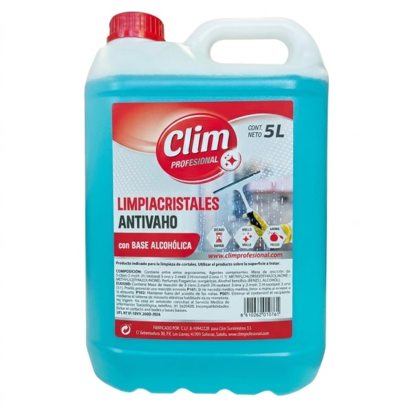 Limpiacristales antivaho secado rápido cristales, ventana y líquido limpiaparabrisas 5L
