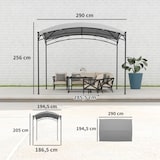 thumbnail of Outsunny cenador para jardín 3x2 m pérgola de jardín gazebo con cúpula elegante y estructura metálica impermeable para exterior terraza patio gris
