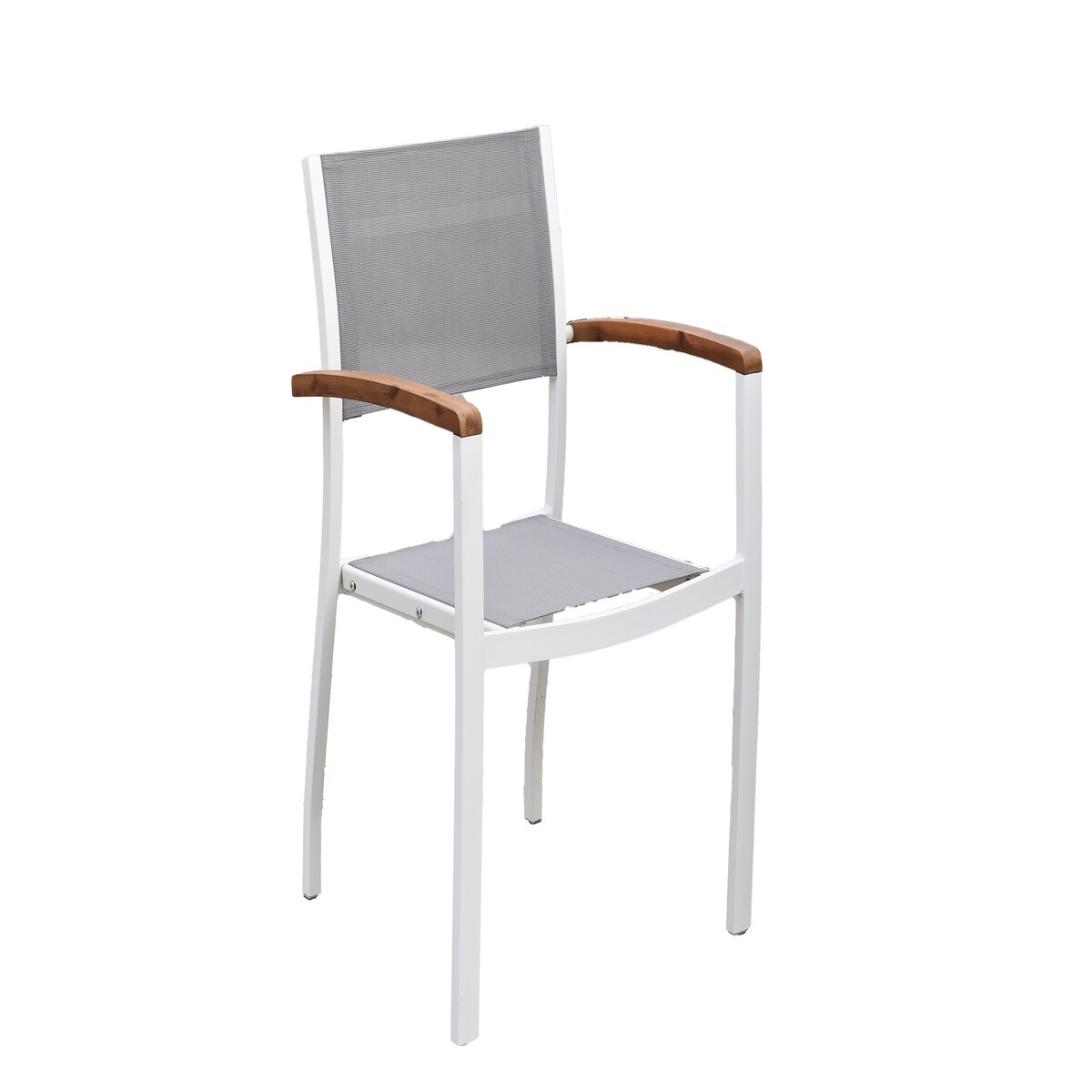 Merxx Naxos Stapelsessel, 2er Set, weiß, Aluminium mit Textilbespannung