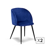 thumbnail of Pack de 2 sillas de comedor estilo Vintage color Azul Índigo. Modelo Keren
