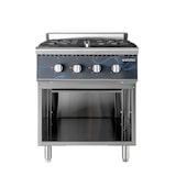 thumbnail of Fogão a gás profissional, 4 bocas, chama piloto, com base aberta, aço inoxidável AISI 304, 85 x 70 x 70 cm, 28,8 kW EASYLINE 11475 Vaiotec