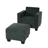 thumbnail of Modular fauteuil lounge avec ottomane Lyon, tissu/textile ~ gris anthracite
