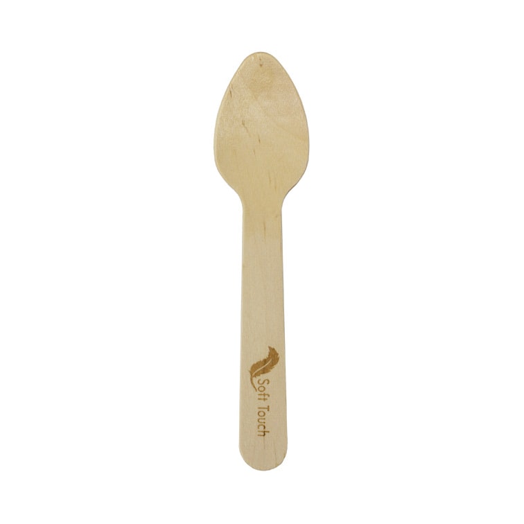 MONOUSO - Cucchiaino in Legno “Soft” 11cm (100 Pezzi)