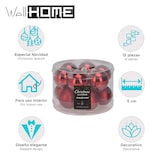 thumbnail of WellHome - Juego de 12 Bolas de Navidad color Rojo Ø5cm - Brillantes y mate