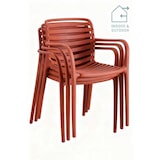 thumbnail of METRO PROFESSIONAL Cadeira de exterior empilhável Elaria, com braços, plástico, terracota