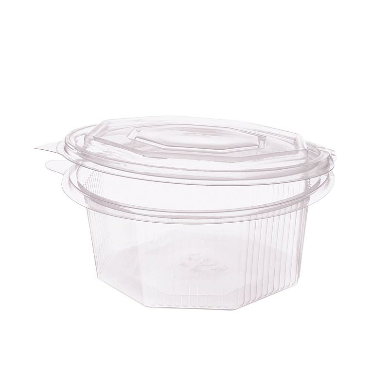 200x Haushaltsboxen PP 1500 ml 8-eckig mit anhängendem Deckel