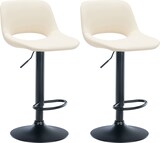 thumbnail of DELUKE® Barhocker 2er Set JAKSON - Creme, Kunstleder, Schwarz | Barhocker mit Lehne Barstuhl Tresenhocker Tresenstuhl Kneipenhocker Kneipenstuhl